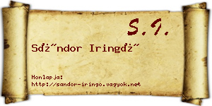 Sándor Iringó névjegykártya